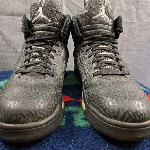 Jordan 5 Retro 3Lab5 Black Silver/Elephant Print 2014 - Men Size 12 (599581-003) - Picture 12 of 16